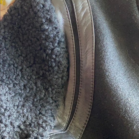 π S UGG Wool Leather Sherpa Varsity Bomber Jacket - Picture 11 of 13